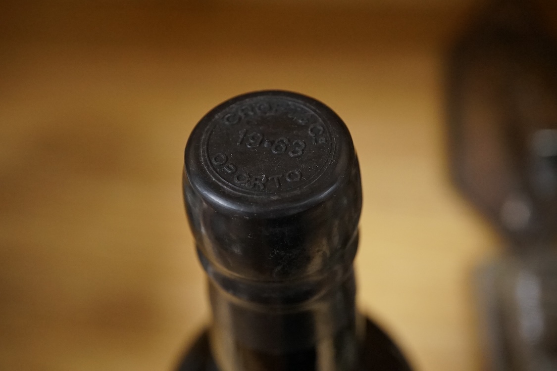 A bottle of Croft 1963 Vintage Port.
